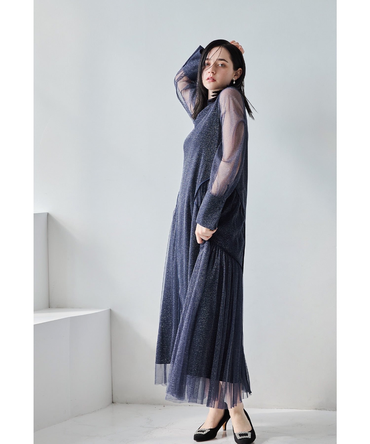 ラメチュールAラインドレス マタニティ 妊婦 結婚式 二次会 同窓会