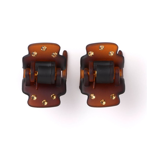 販路限定】スーパー石付クリップ 2個セット(ブラウンミックス