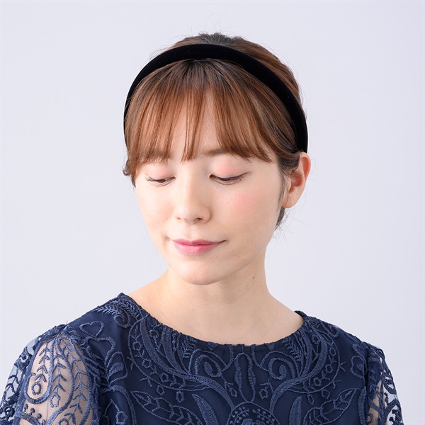 ソフトエレガントベルベット フレキシフィットヘアバンド(ブラック