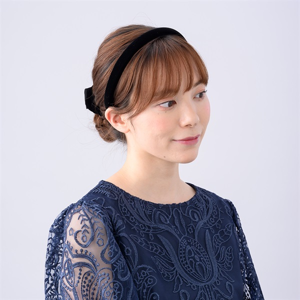ソフトエレガントベルベット フレキシフィットヘアバンド(ブラック