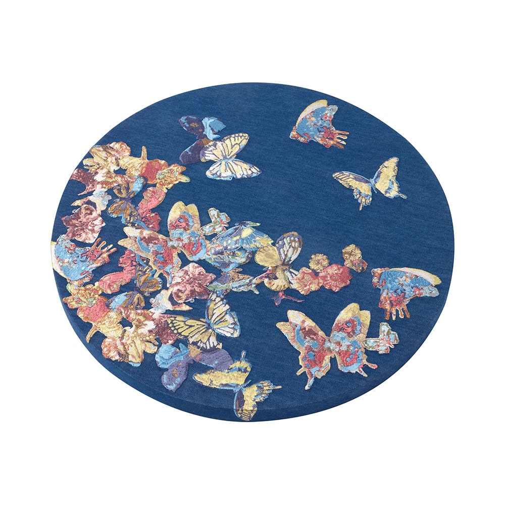 Circulation Vol.4 middle size」／刺繍アート(デニムブルー