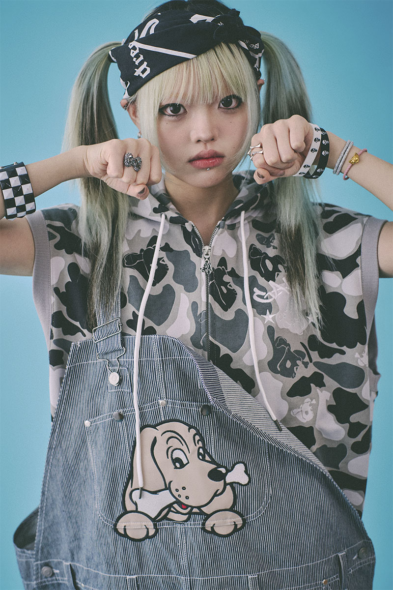 GALFY(ガルフィー) 石ちゃんオーバーオール NAVY STRIPE / ロック