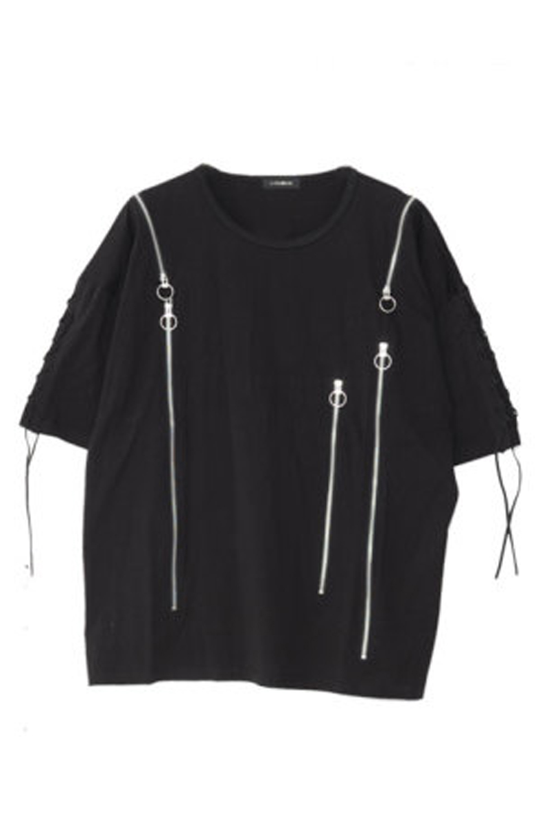 CIVARIZE【シヴァーライズ】レースアップZIPデザインビッグTシャツ