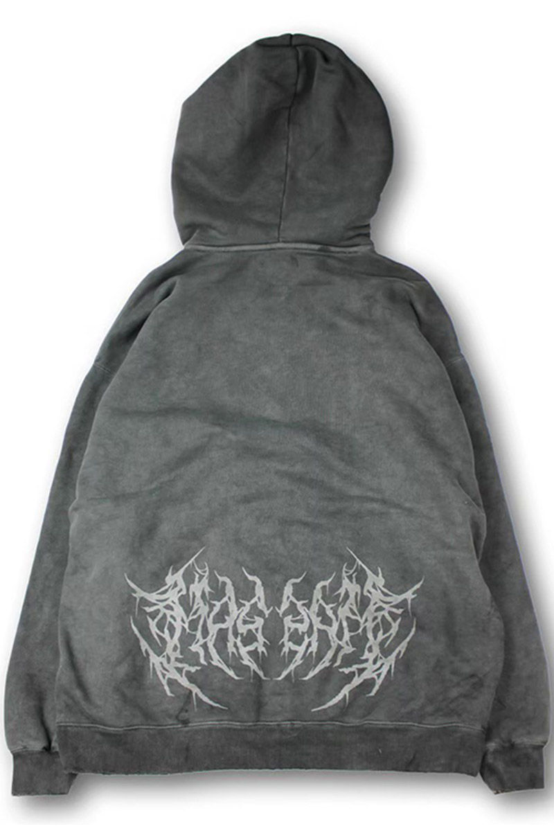 GALFY (ガルフィー) 染め染めわんちゃんボロボロパーカー INK BLACK