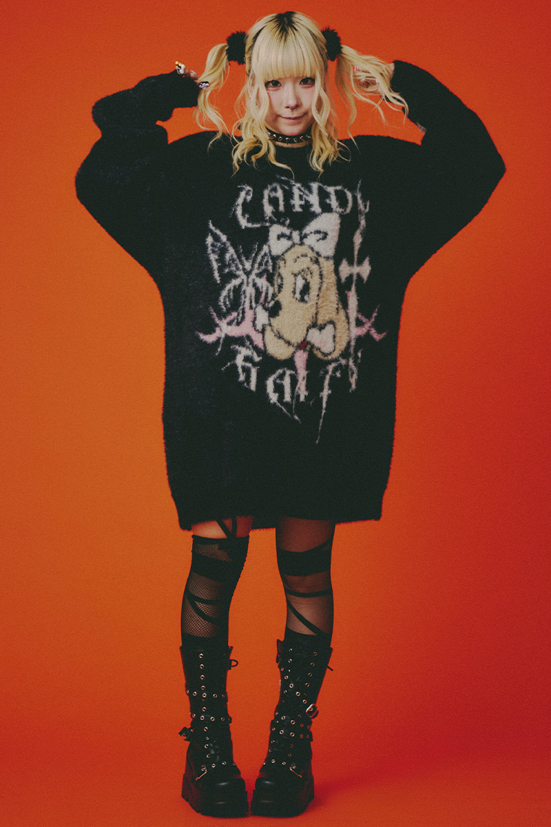 予約商品】GALFY(ガルフィー) ふわふわダークキャンディーニット