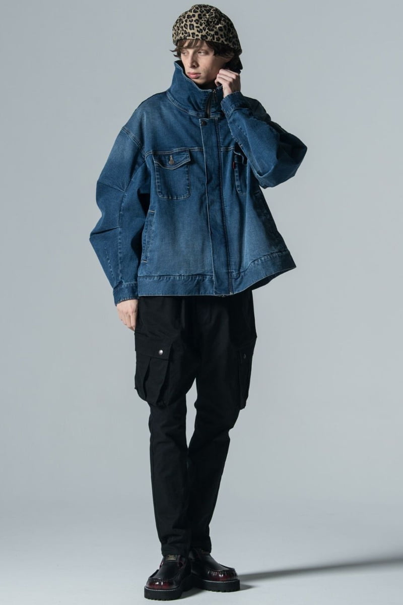 予約商品】glamb (グラム) Hi Neck Denim Jacket / ハイネックデニム
