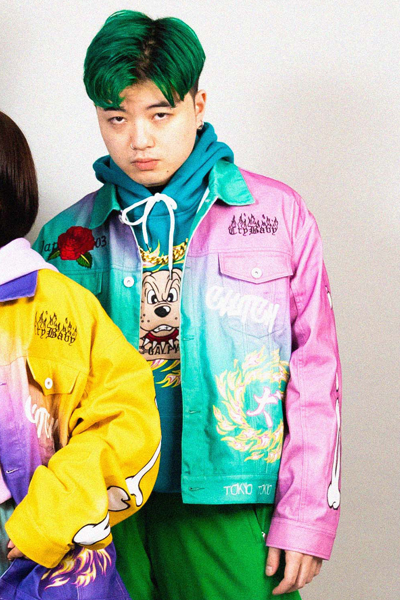 GALFY (ガルフィー) チャラ男 JKT GREEN/PINK / ロックファッション