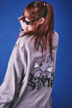 GALFY (ガルフィー) うらめしやパーカー PINK / ロックファッション