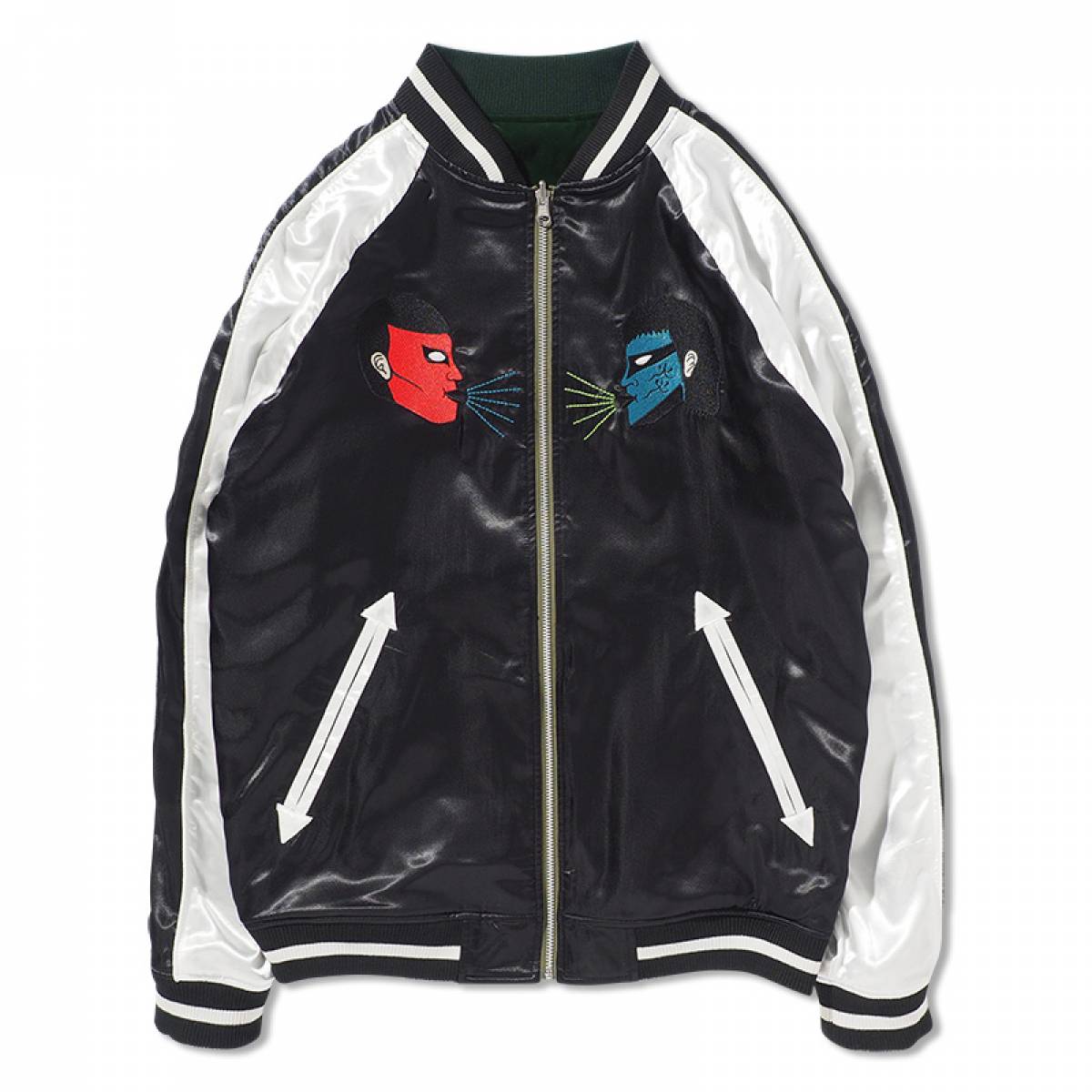 PUNK DRUNKERS [PDSxGreatMUTA]グレート・ムタ スカジャン / BLACK