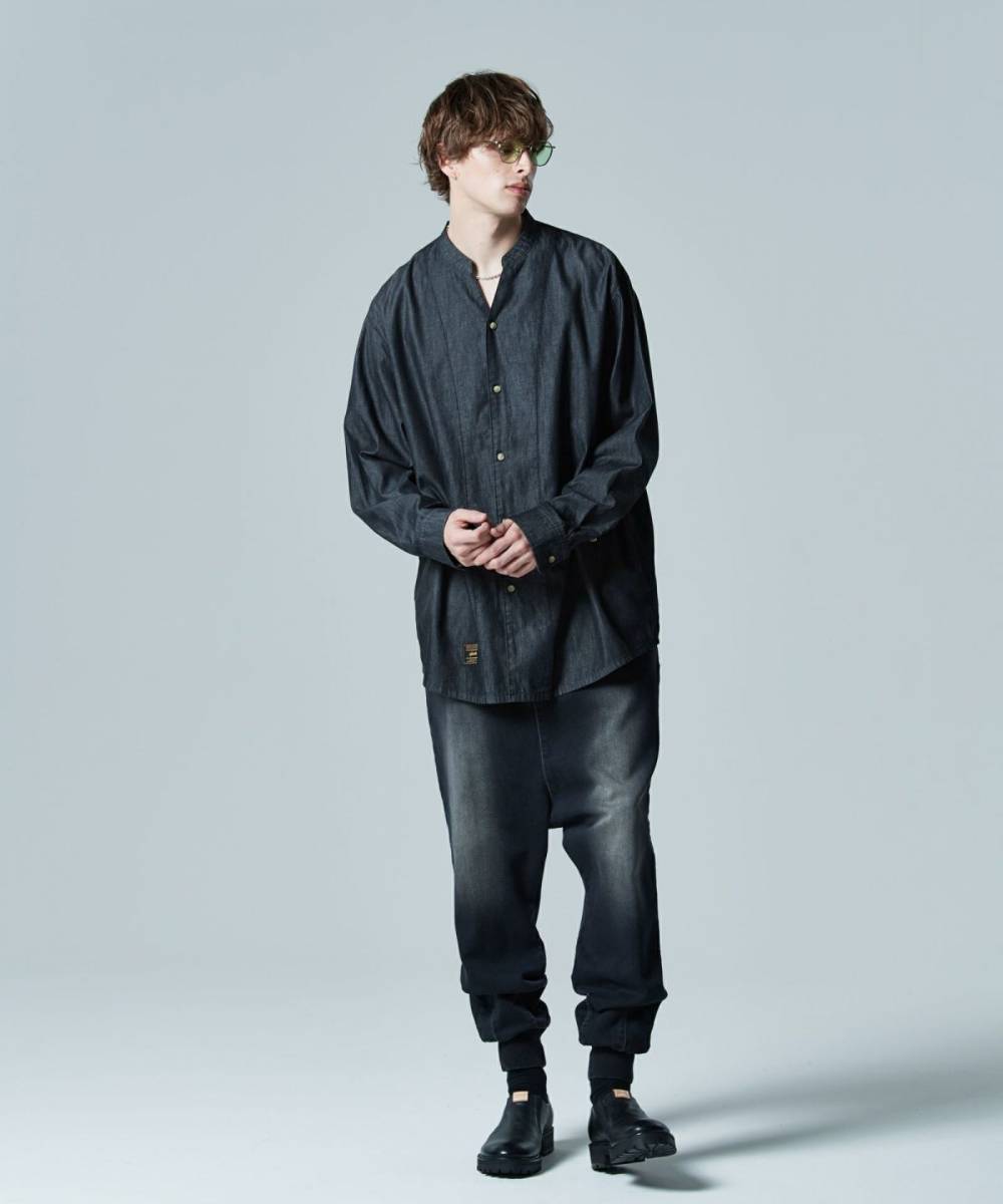 glamb(グラム) GB0424/P11 : Knit Sarrouel Denim / ニットサルエル