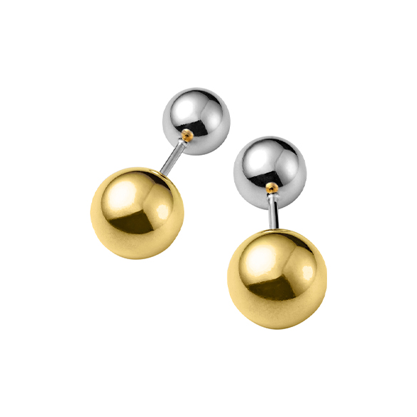 プラチナ/K18イエローゴールド ピアス 6×8mm | 高品質 金・プラチナ