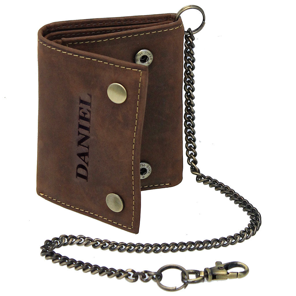 Vintage Brown RFID Trifold Chain Wallet #WC513211NID – Jamin Leather®