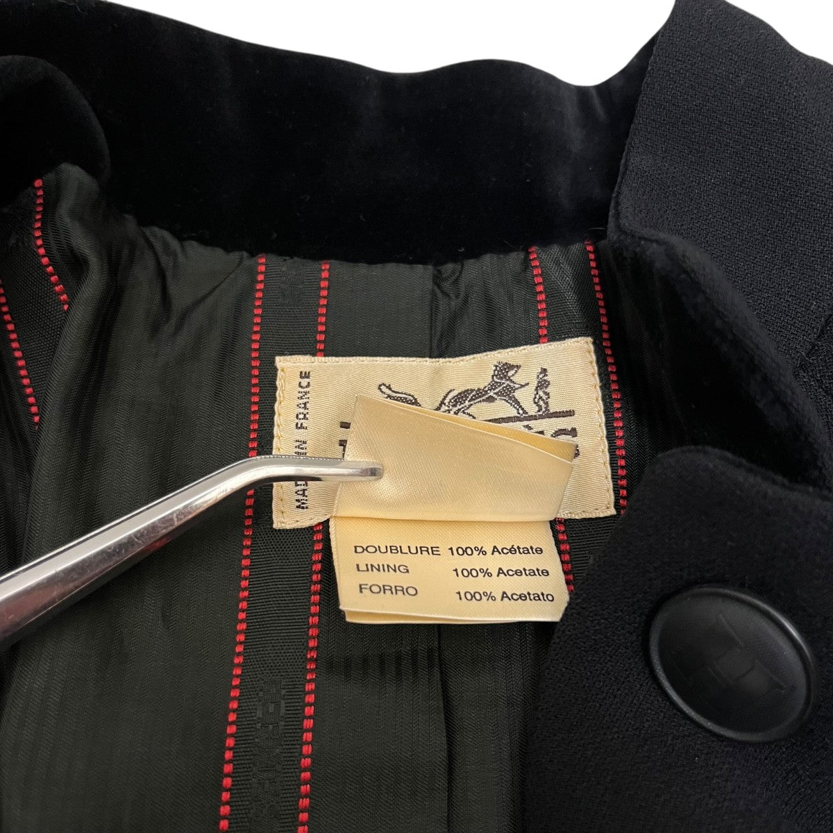 HERMES(エルメス) マオカラーテーラードジャケット ブラック サイズ 40