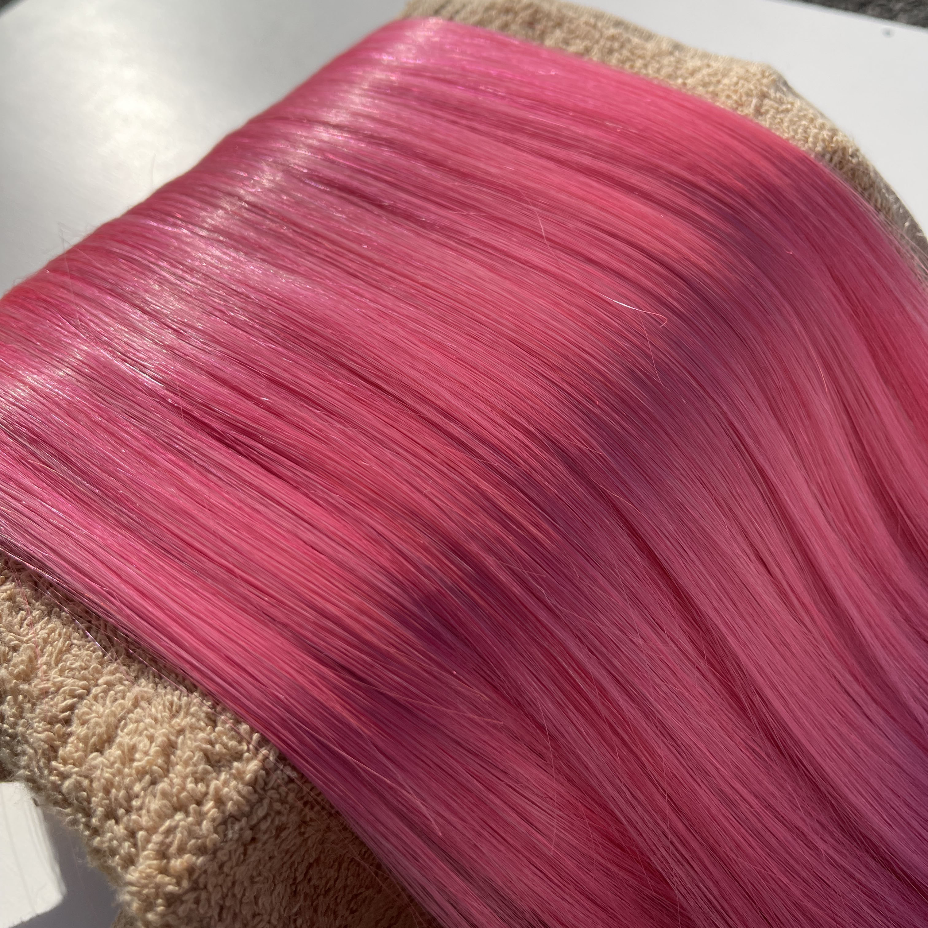 楽天市場】シールエクステ 人毛 ロング [ キャンディー ピンク ] ヘア