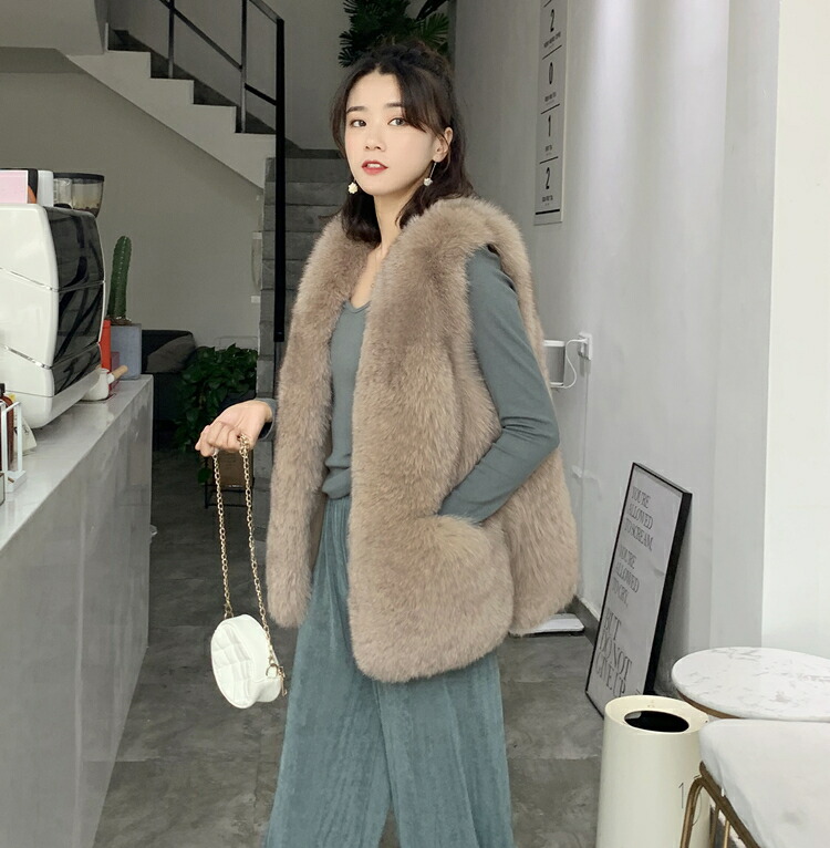 楽天市場】anuke アンヌーク Eco Fur Vest レディース アウター ベスト