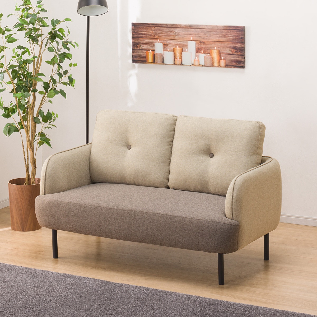 楽天市場】2人掛け 布張りソファ ツートーン (RO/MO) ニトリ 【配送員