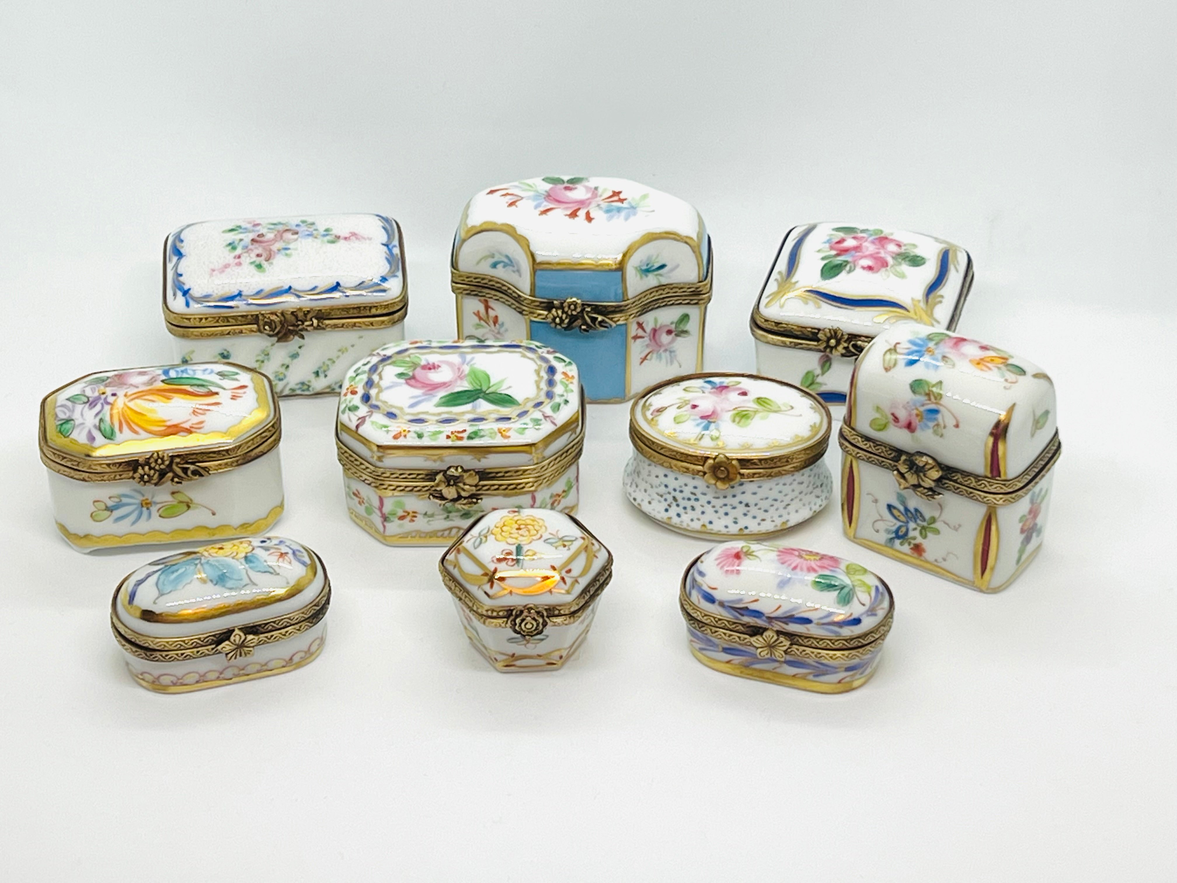 リモージュボックス フランス製 もう絵画の芸術です！細かく描かれた