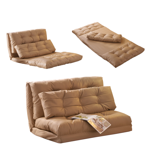 BTM 新発売！ソファベッド 二人掛け PUレザー 座椅子 折り畳み 2WAY 6