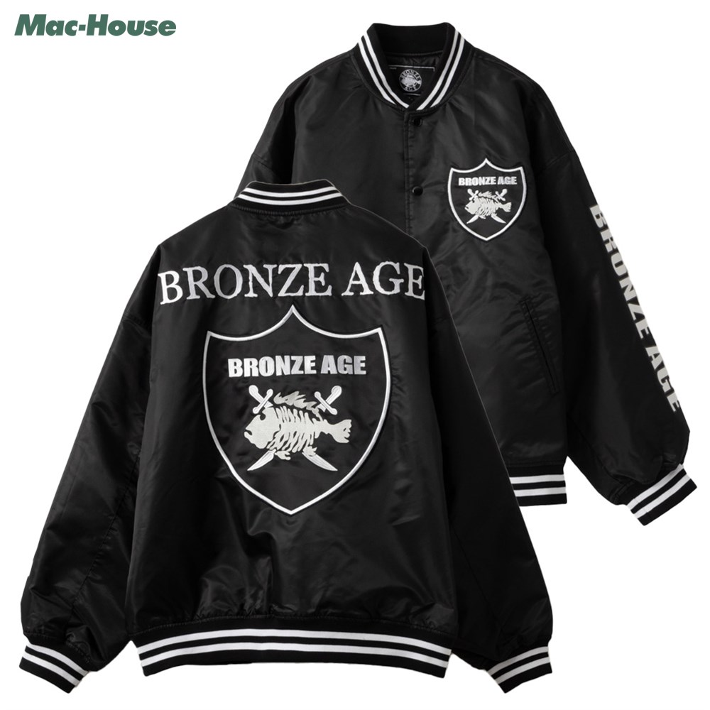 BRONZE AGE（ブロンズエイジ） スタジャン メンズ ゆったり ロゴ 刺繍