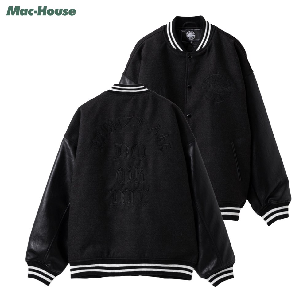 BRONZE AGE（ブロンズエイジ） スタジャン メンズ 合皮 刺繍 ポケット