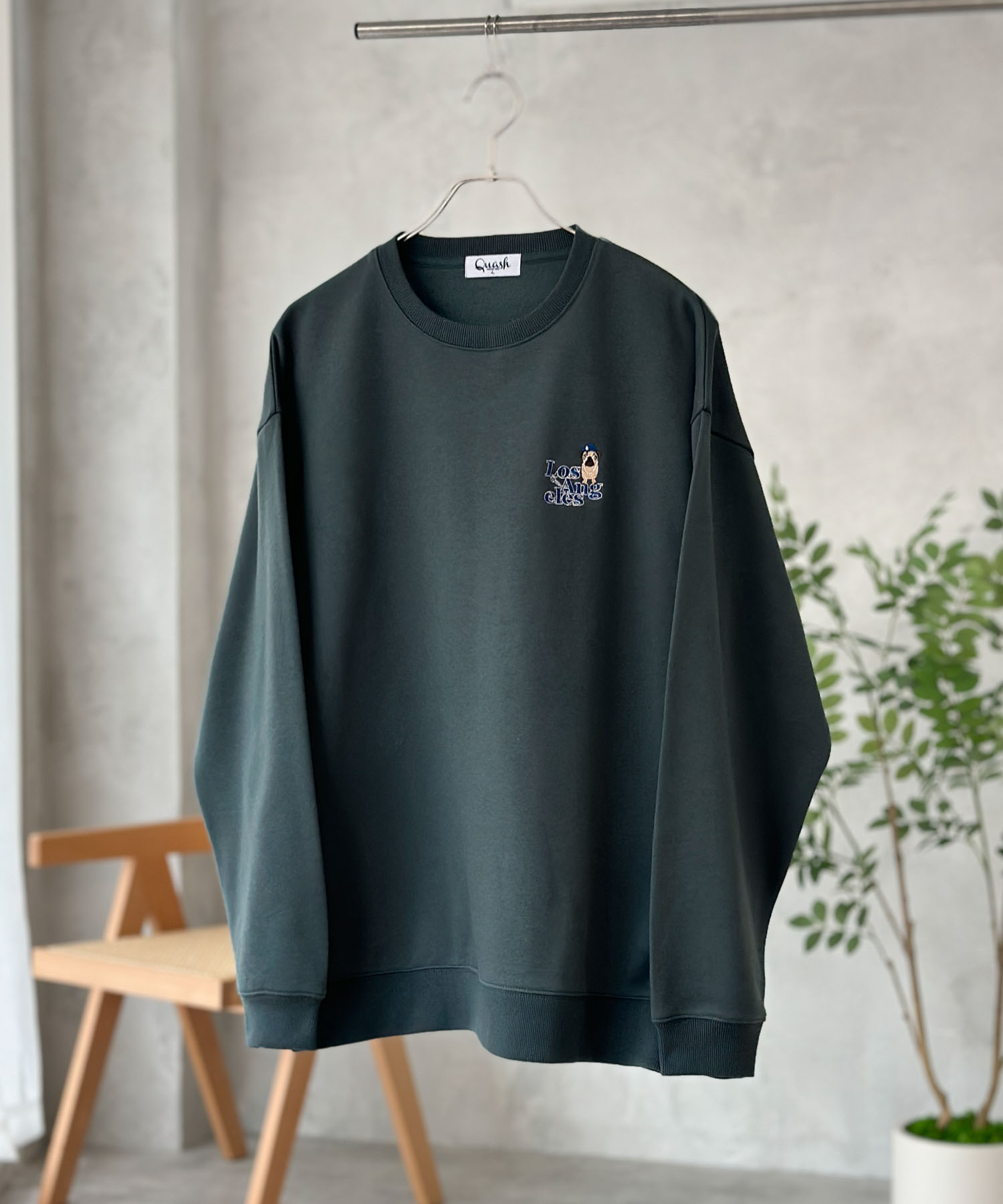 Quash（クアッシュ） トレーナー メンズ 綿混 ユニセックス 動物 イヌ