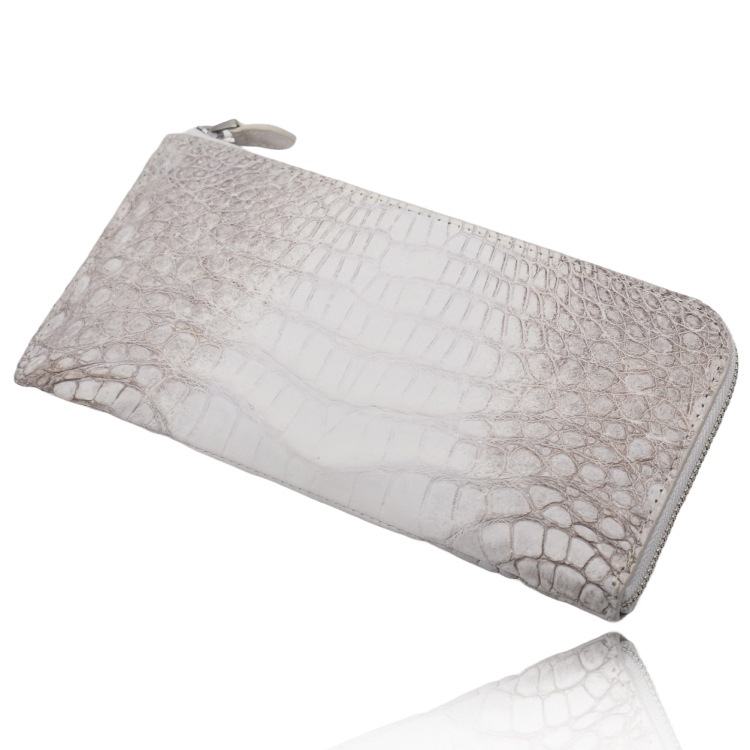 クロコダイル ヒマラヤ染 長財布 レディース メンズ 薄型 L字
