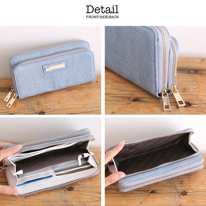 長財布 レディース ダブルファスナー ポーチ 小物入れ スマホポーチ