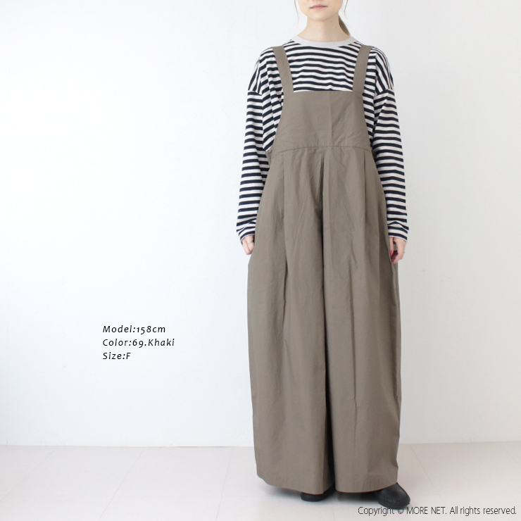 ブルーウィロー blue willow コットンタイプライターサロペット