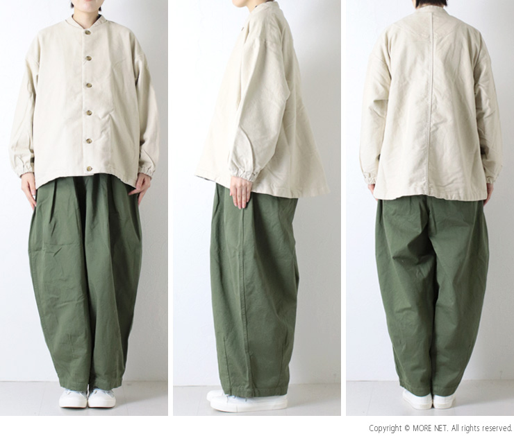 prit（プリット） 甘撚ドビースエード起毛 ネルーカラー裾ヒモショート