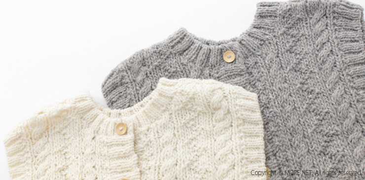 DANA FANEUIL（ダナファヌル） 並太糸手編みニットベスト D-4024401