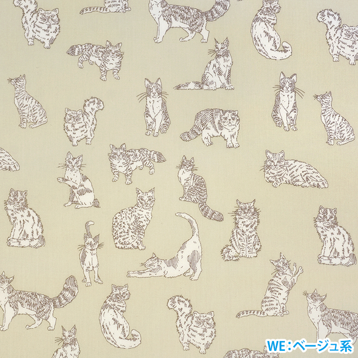 リバティ・ファブリックス Meow ミャオウ DC32576 VE WE XE YE ZE 猫