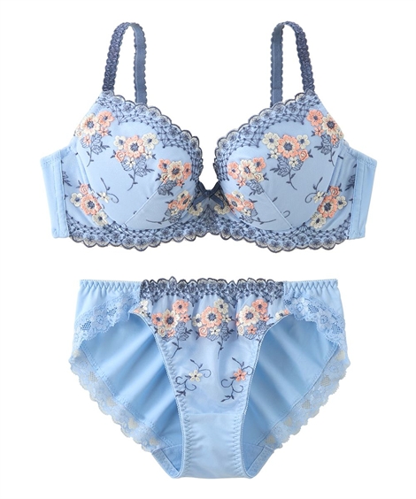 ニッセン（nissen） ブラジャー ショーツ セット レディース フラワー