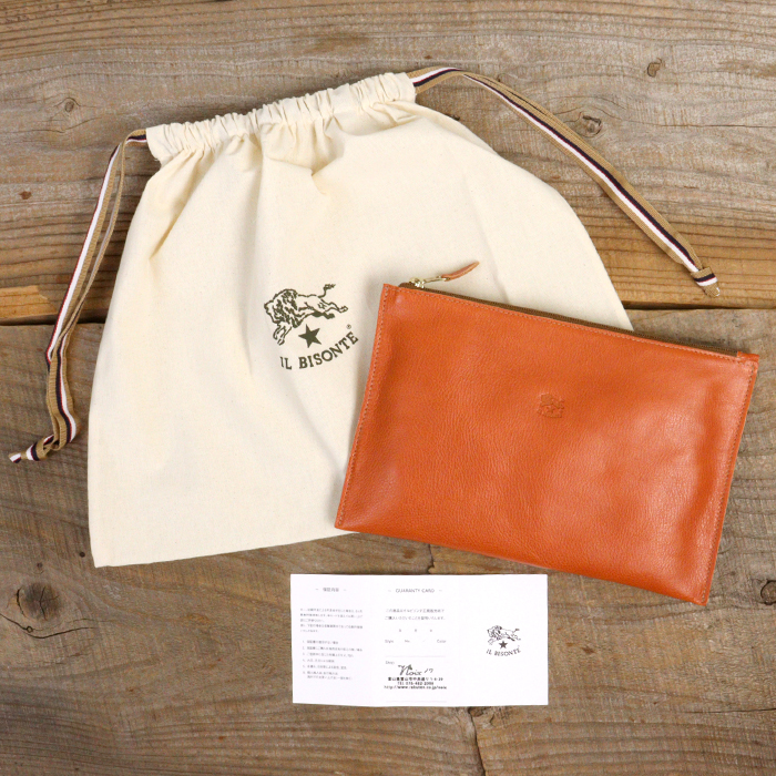 IL BISONTE（イルビゾンテ） ポーチ フラットジップポーチ クラッチ