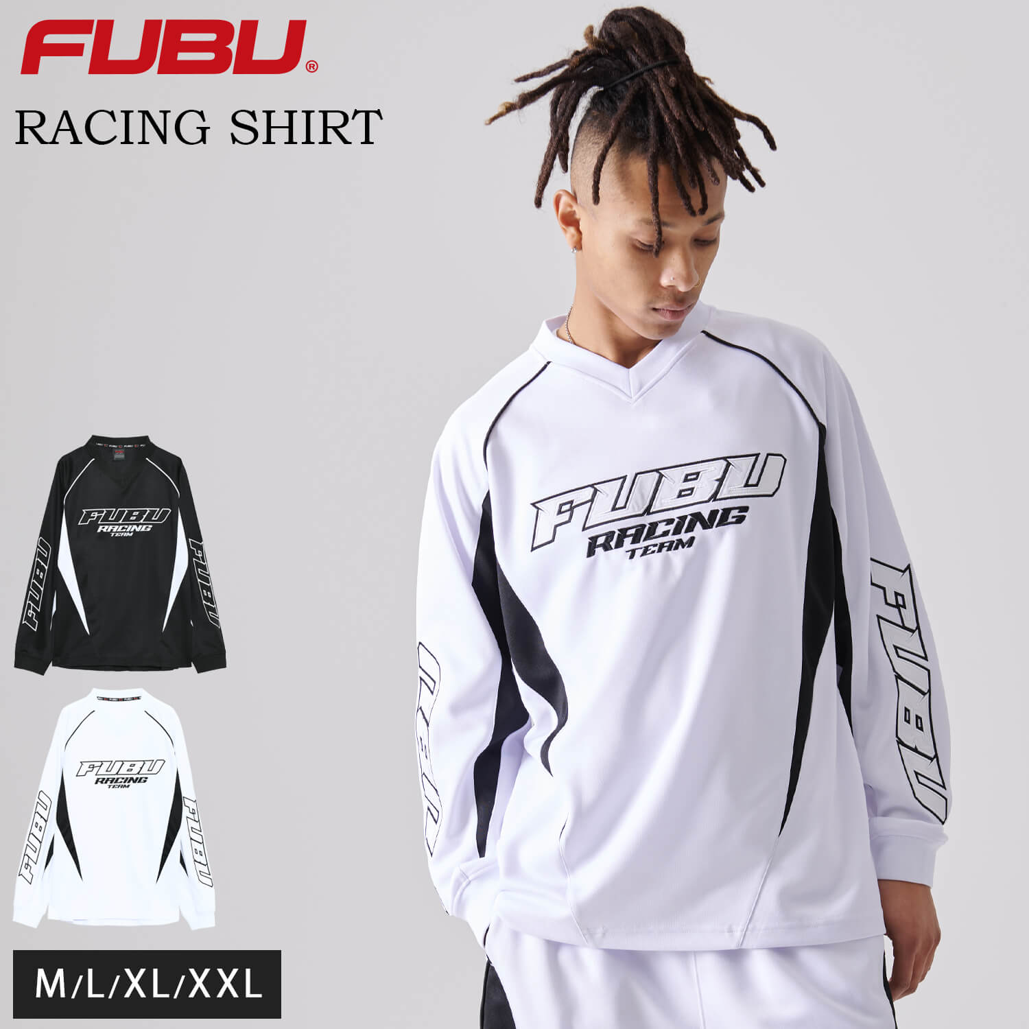 FUBU（フブ） シャツ メンズ 長袖 ジャージ レーシングシャツ ゲーム
