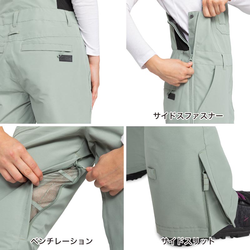 ROXY（ロキシー） スノーウェア ビブパンツ レディース RIDEOUT BIB PT