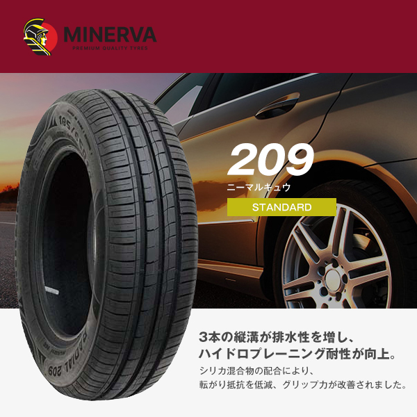 MINERVA（ミネルバ） 4本セット 185/60R15 タイヤ サマータイヤ 209