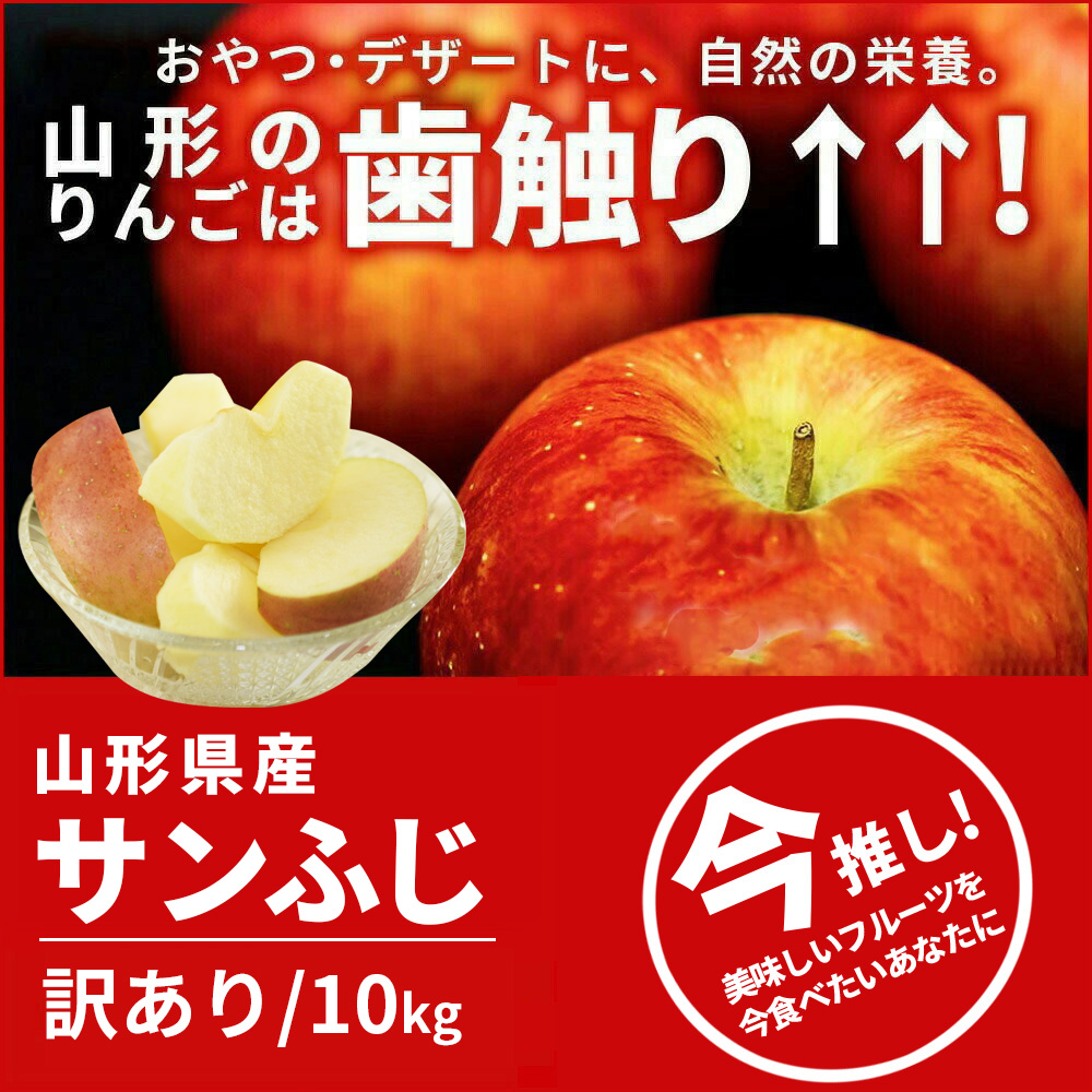 りんご 10kg ご家庭用 訳あり サンふじ ふじ 家庭用 山形県産 リンゴ