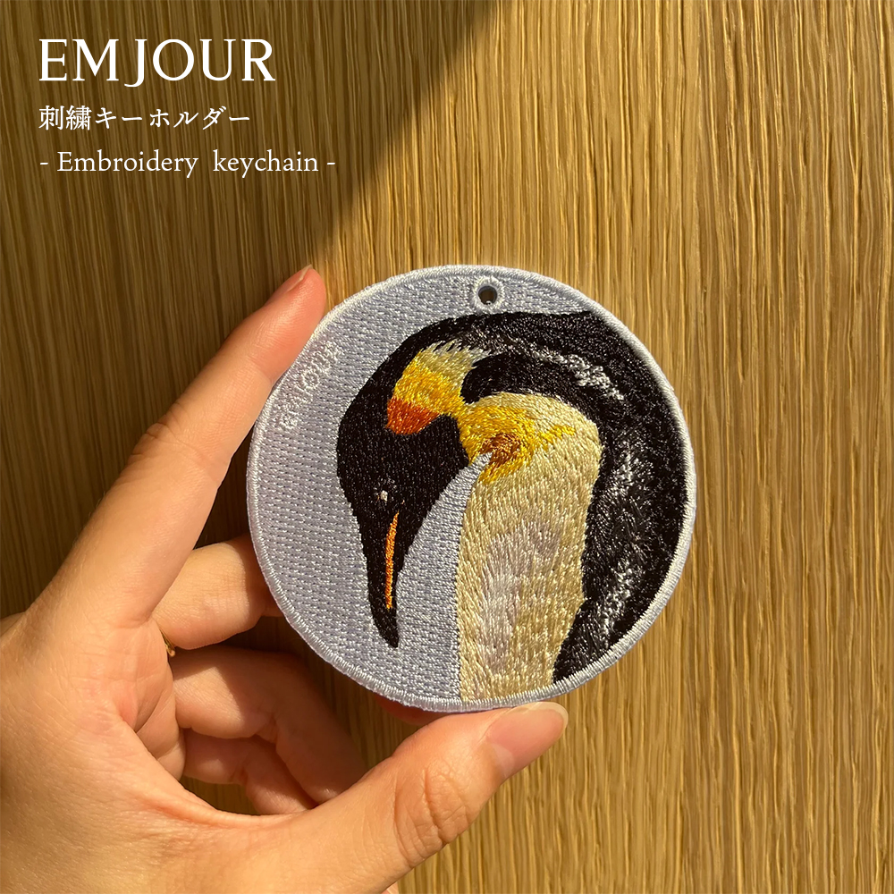 キーホルダー 刺繍 動物 アニマル チャーム シロクマ しろくま 白熊