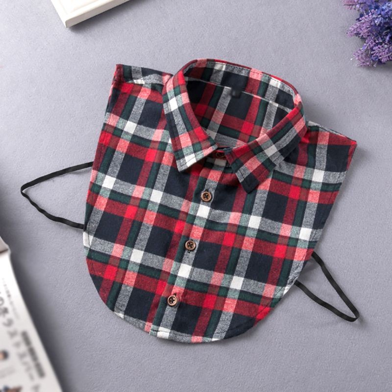 つけ襟 付け襟 スクエア チェック柄 レトロ レディース ツケエリ 女性