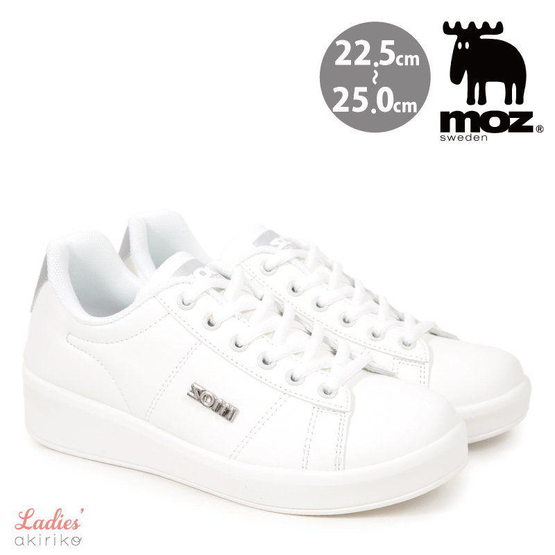 moz（モズ） スニーカー コート ホワイト レースアップ レディース