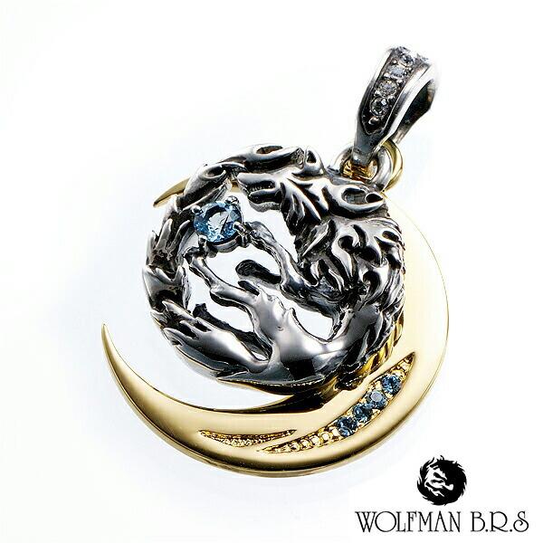 WOLFMAN B.R.S（ウルフマンBRS） ペンダントトップ ムーン ウルフ