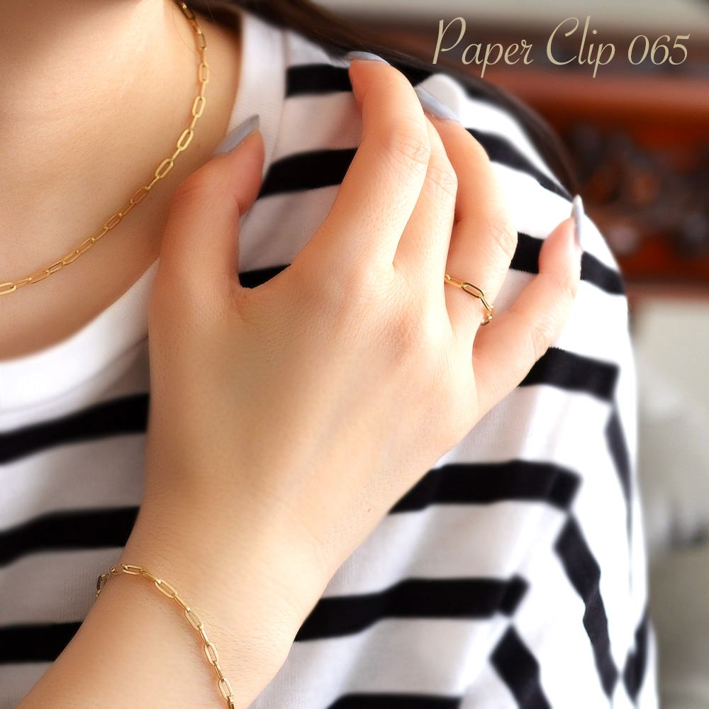 ALOHA MANA（アロハマナ） リング k18 指輪 ペーパークリップチェーン