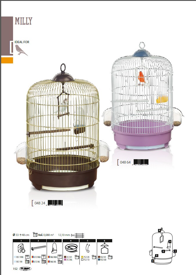 鳥用 鳥かご イタリアIMAC バードケージ ミリーゴールド 鳥かご ドーム