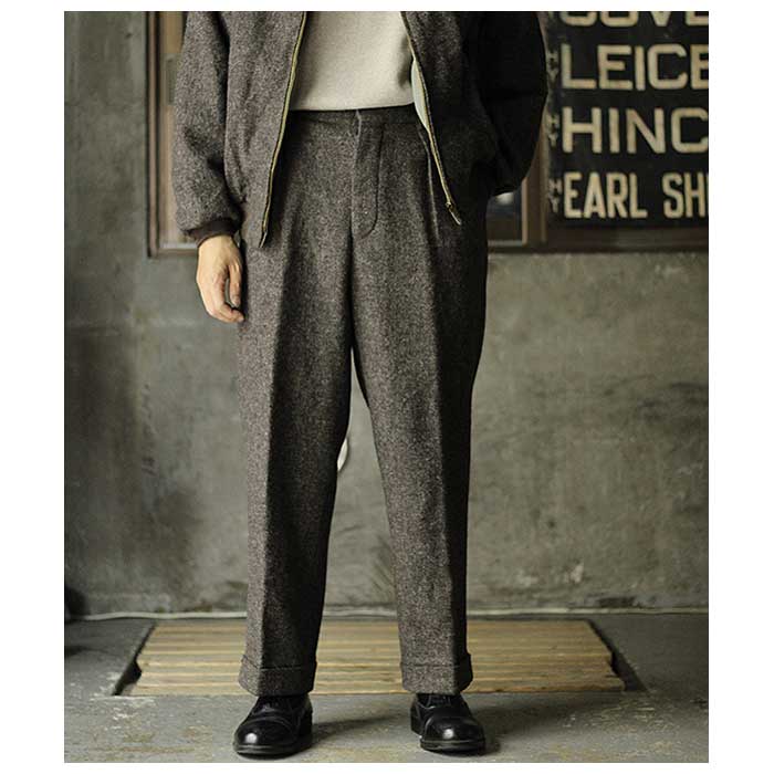 アプレッセ A.PRESSE ツイード 2タック トラウザーズ Tweed Two Tack