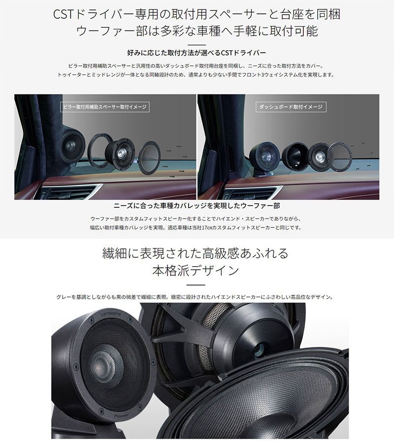 カロッツェリア TS-Z900PRS パイオニア 17cmウーファー＆73mmCST