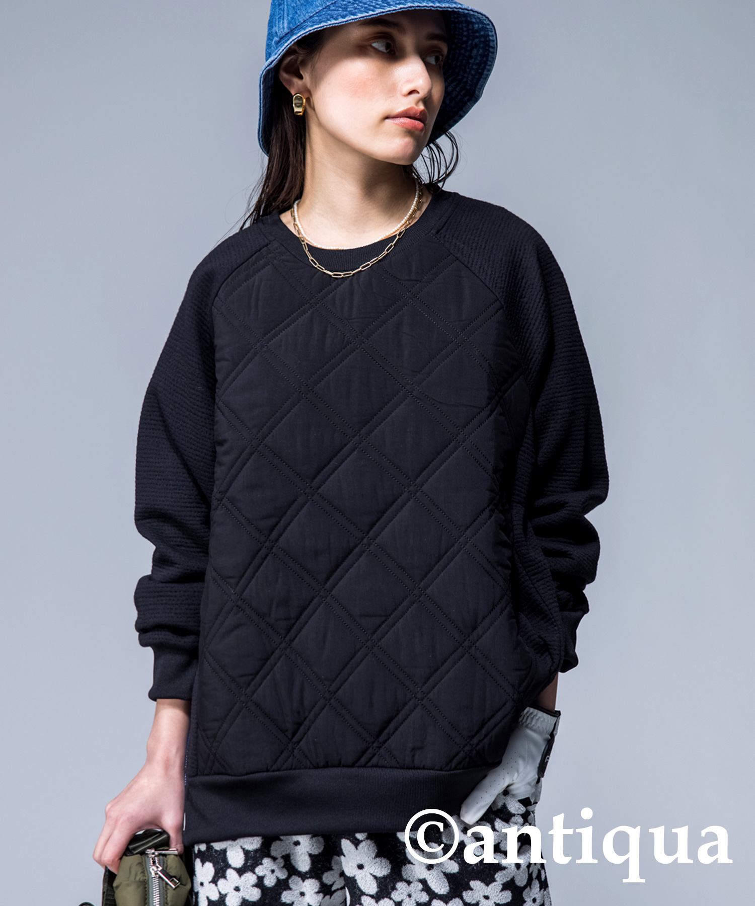 antiqua（アンティカ） ANTIQUA GOLF×STCH キルトトップス レディース