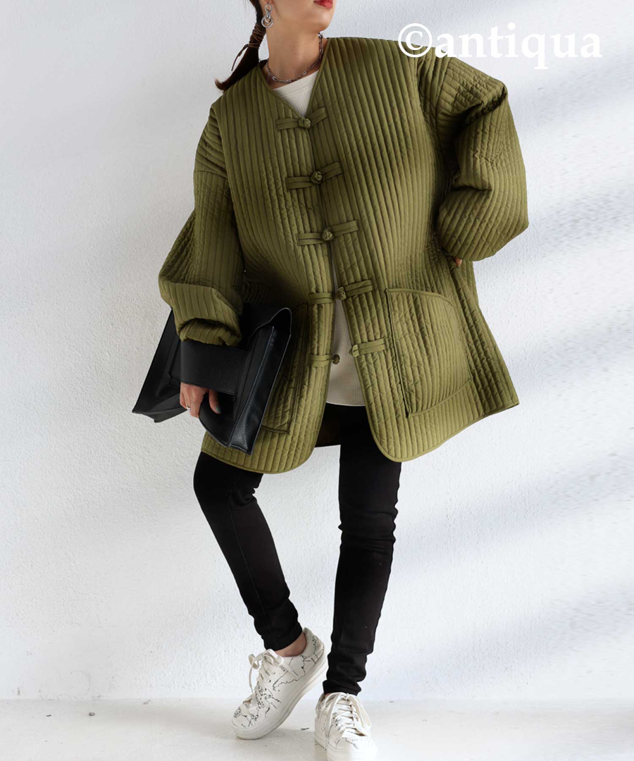 antiqua（アンティカ） キルティング チャイナジャケット レディース