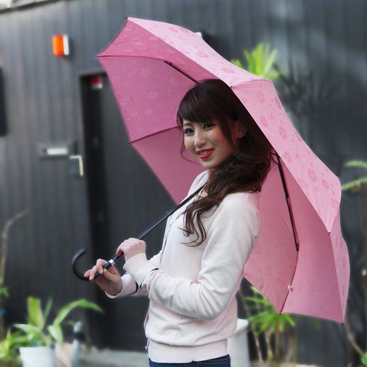 雨に濡れると桜柄が浮き出る傘 折りたたみ傘 傘 ブランド 梅雨 晴雨