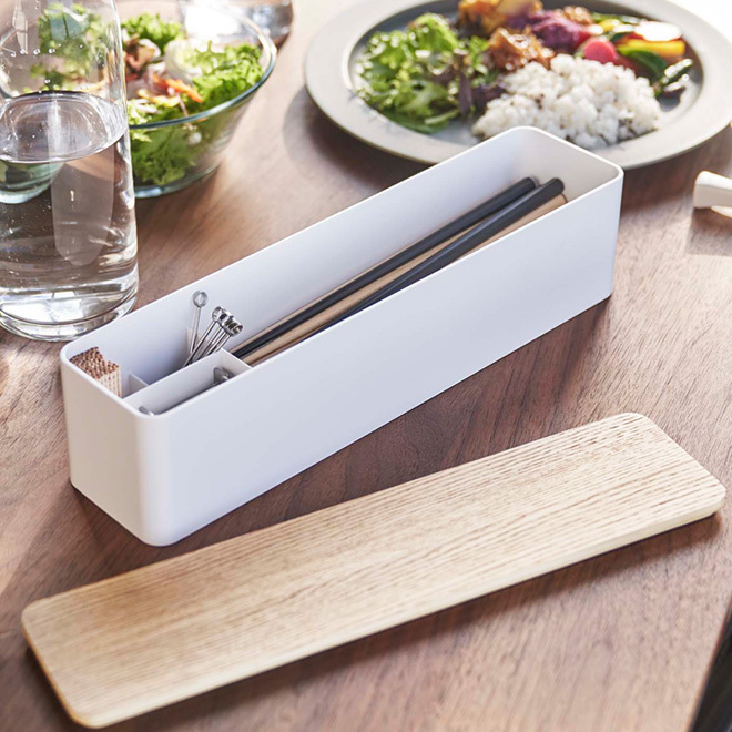 RIN（山崎実業） 山崎実業 蓋付きカトラリーケース RIN リン ロング