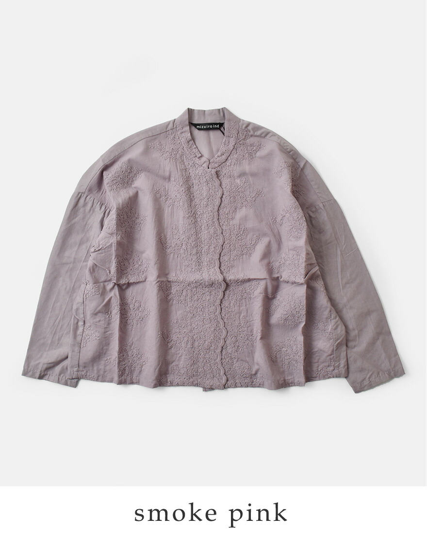 MIZUIRO ミズイロインド mizuiro ind コットン レース スタンドカラー